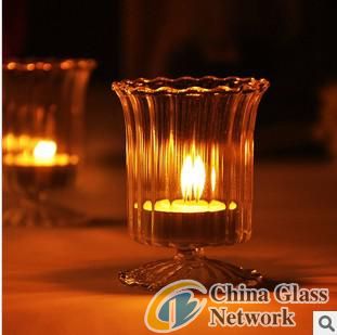 Glass candle holder